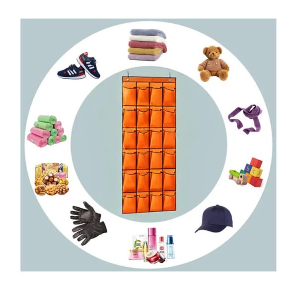 3FONDO BLANCO ZAPATERA Organizador de Zapatos Colgante de 24 Bolsillos – Ahorra Espacio y Protege tu Calzado