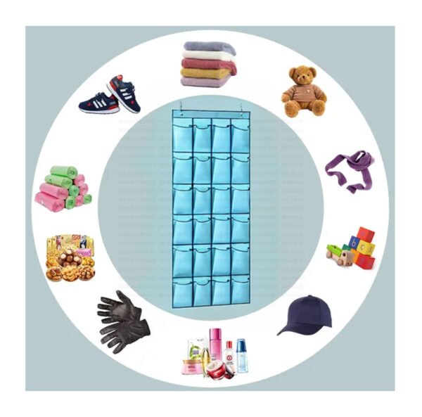 5FONDO BLANCO ZAPATERA ML Organizador de Zapatos Colgante de 24 Bolsillos – Ahorra Espacio y Protege tu Calzado