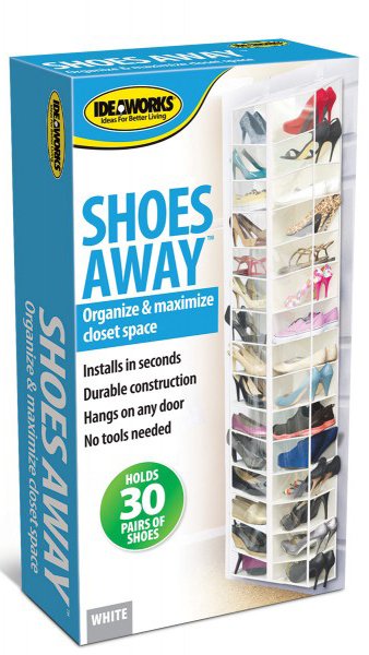 A.SHOES AWAY7 Organizador de Zapatos Colgante Shoes Away - Capacidad 30 Pares - Blanco