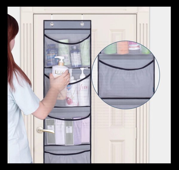 Organizador Colgante Multiusos de 5 Niveles – Bolsillos de Malla de Nylon Microperforada