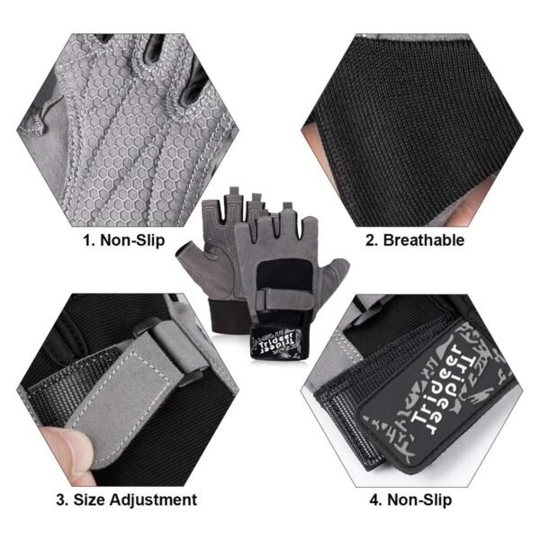 Guantes de Entrenamiento Trideer - Cuero Natural y Sintético con Agarre de Gel