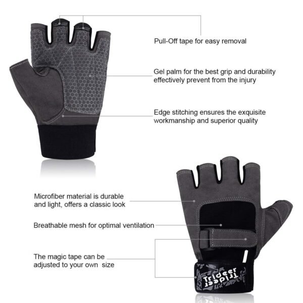 Guantes de Entrenamiento Trideer - Cuero Natural y Sintético con Agarre de Gel