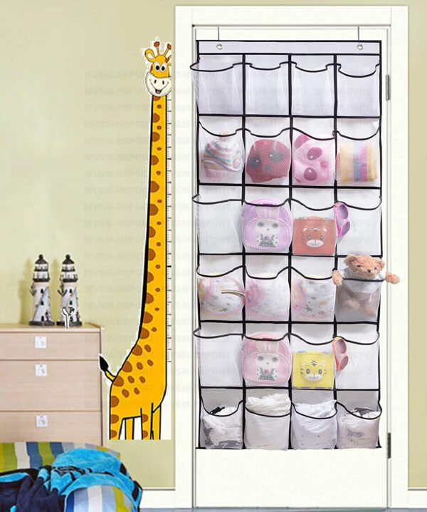 ZAPATERA MICRO PERFORADO M L 9 Organizador de Zapatos Colgante de 24 Bolsillos Transparentes – Ahorra Espacio y Protege tu Calzado